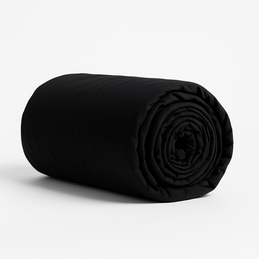 Schwarzes Spannbettlaken 600TC –  Ägyptische Baumwolle